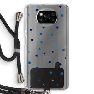 Blauwe stippen: Xiaomi Poco X3 NFC Transparant Hoesje met koord