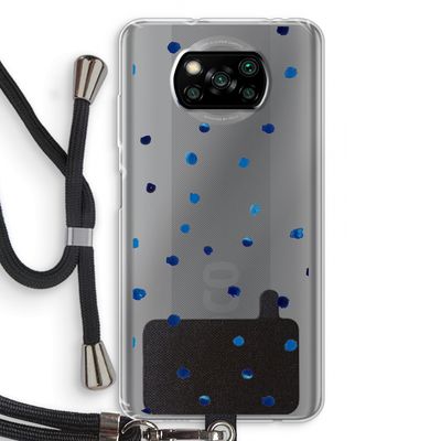 Blauwe stippen: Xiaomi Poco X3 NFC Transparant Hoesje met koord