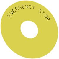 Siemens 3SU1900-0BC31-0DA0 3SU19000BC310DA0 Onderlegring Rond (Ø) 75 mm EMERGENCY STOP Geel, Zwart 10 stuk(s)