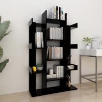 Boekenkast 86x25,5x140 cm bewerkt hout zwart