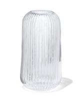 HEMA Vaas Voor Geurstokjes ⌀7x10cm Glas Ribbel Transparant (transparant)