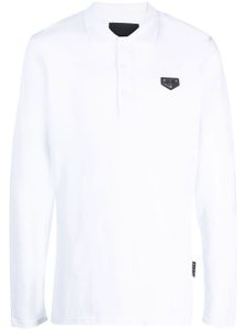 Philipp Plein polo à plaque logo - Blanc