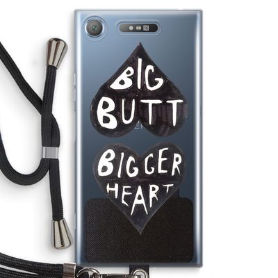 Big butt bigger heart: Sony Xperia XZ1 Transparant Hoesje met koord