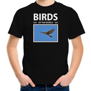 Havik roofvogel foto t-shirt zwart voor kinderen - birds of the world cadeau shirt Havik roofvogels liefhebber XL (158-164)  -