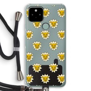 Leeuwenkoppen: Pixel 5 Transparant Hoesje met koord