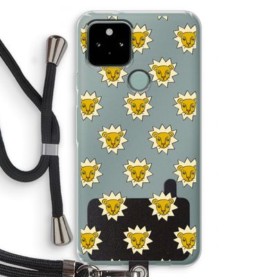 Leeuwenkoppen: Pixel 5 Transparant Hoesje met koord