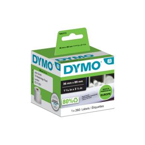 DYMO Rol met etiketten 1983172 1983172 89 x 36 mm Papier Wit 260 stuk(s) Permanent hechtend Verzendetiketten