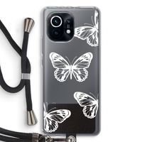 White butterfly: Xiaomi Mi 11 Transparant Hoesje met koord