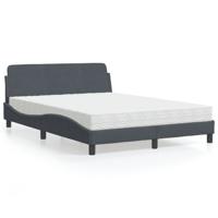Bed met matras "Dover" fluweel donkergrijs 120x200 cm