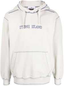 Stone Island hoodie en coton à logo brodé - Tons neutres