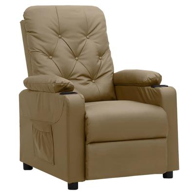 Fauteuil verstelbaar kunstleer cappuccinokleurig