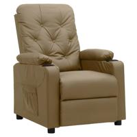 Fauteuil verstelbaar kunstleer cappuccinokleurig Fauteuil verstelbaar kunstleer cappuccinokleurig