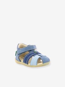 Leren sandalen jongensbaby Bigbazar 2 Iconique Biboo KICKERS® driekleurig blauw