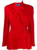 Thierry Mugler Pre-Owned veste nouée à détails festonnés - Rouge