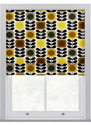 Orla Kiely - Vouwgordijnen - Vlek Bloemstengel Geel & Grijs