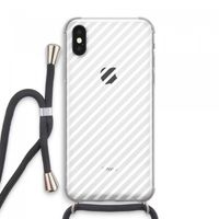 Strepen zwart-wit: iPhone XS Max Transparant Hoesje met koord