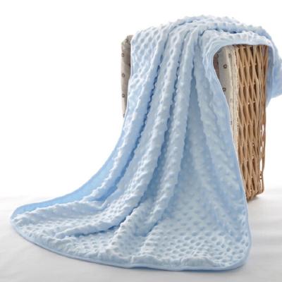 Lente en herfst Double Layer baby gebreid fleece deken beddengoed (blauw)