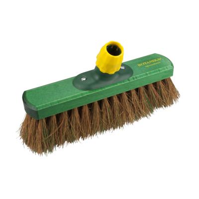Straatbezem kop - groen - kokosvezel/kunststof - 28 cm - buitenvegen