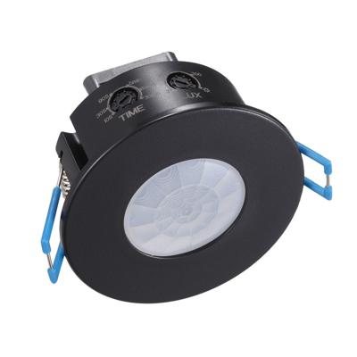 PIR Bewegingssensor met Schemerschakelaar - 360° Detectie - Bereik 8 meter - IP20 - Maximaal 600 Watt - Inbouw - Zwart - 220-240V