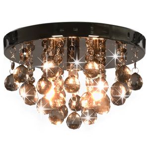 VidaXL Plafondlamp met smoky kralen rond g9 zwart