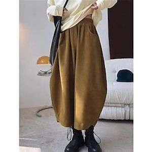 Dames Knickerbockers (dames) Cropped broeken Harembroek Enkellengte Vakantie Vintage Buiten Straat donkerbruin Zwart M L Herfst Winter Lightinthebox