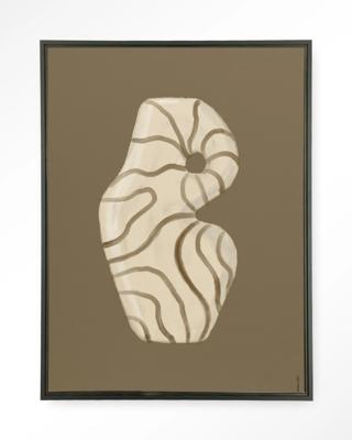 Urban Cotton Wandkleed 'Vivid Vase 09' 80 x 110cm in Floating Frame - black