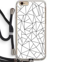 Geometrische lijnen zwart: iPhone 6 PLUS / 6S PLUS Transparant Hoesje met koord