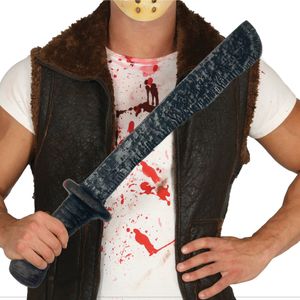 Halloween/horror speelgoed machete - plastic - grijs - 50 cm