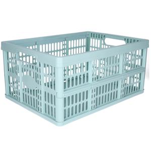 Opvouwbare krat - mintgroen - 48 x 35 x 24 cm - boodschappen - 32 liter - kunststof
