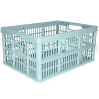 Opvouwbare krat - mintgroen - 48 x 35 x 24 cm - boodschappen - 32 liter - kunststof Opvouwbare krat - mintgroen - 48 x 35 x 24 cm - boodschappen - 32 liter - kunststof