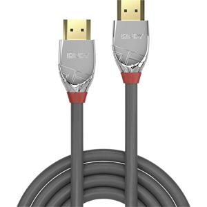 LINDY 37871 HDMI-kabel HDMI Aansluitkabel HDMI-A-stekker, HDMI-A-stekker 1.00 m Grijs 4K UHD