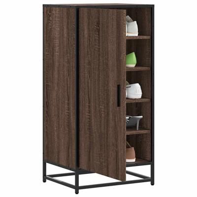 VidaXL Schoenenrek 48x38x97,5 cm bewerkt hout bruin eikenkleurig