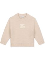 Dolce & Gabbana Kids pull à patch logo - Tons neutres