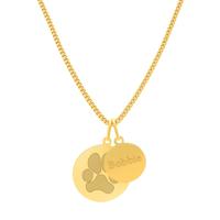 Pootdruk ketting met dubbele bedel - Stainless steel - Goud