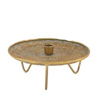 Kandelaar metaal Ø22x9,5cm goud