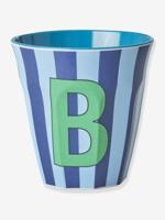 Gestreepte melamine mok LETTER B rice, medium 250 ml meerkleurig