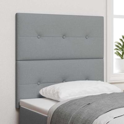 LED-hoofdbord met LED -striplichten Lichtgrijs 100 cm Stof