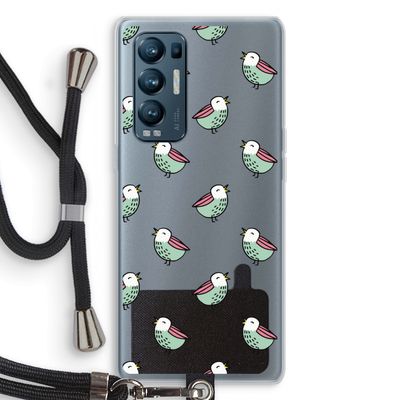 Vogeltjes: Oppo Find X3 Neo Transparant Hoesje met koord