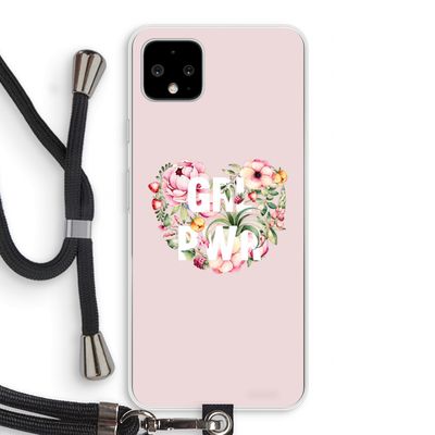 GRL PWR Flower: Pixel 4 XL Transparant Hoesje met koord
