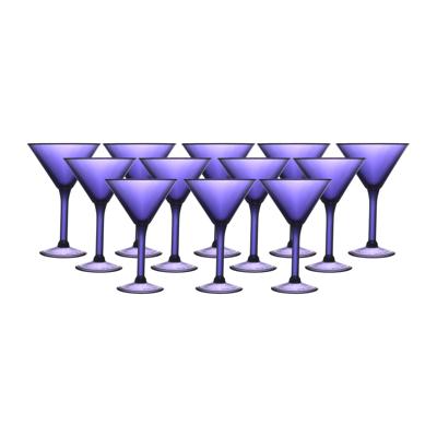 Home Deco Factory Cocktailglas - 12x - paars - kunststof - 24 cl - martini glas Home Deco Factory Cocktailglas - 12x - paars - kunststof - 24 cl - martini glas
