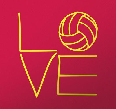 Sticker Love Volleybal Sticker Love Volleybal