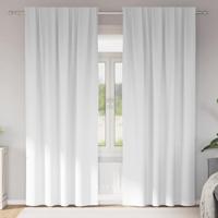 Gordijnen met gordijnen 2 pcs Zuiverwit Polyester