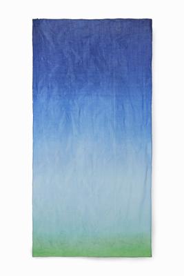 Rechthoekige geplooide sjaal kleurverloop - BLUE - U