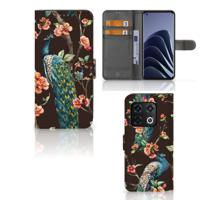 OnePlus 10 Pro | Telefoonhoesje | Met pasjeshouder | Pauw met Bloemen