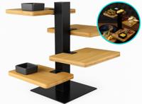 Gusta Serveertoren - Etagère - 4 bamboe planken Gusta Serveertoren - Etagère - 4 bamboe planken