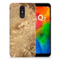 LG Q7 TPU Siliconen Hoesje Marmer Creme - thumbnail