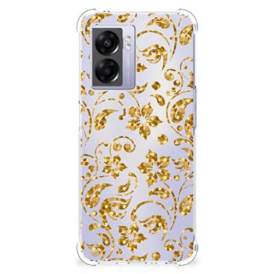 OPPO A77 5G | A57 5G Case Gouden Bloemen OPPO A77 5G | A57 5G Case Gouden Bloemen