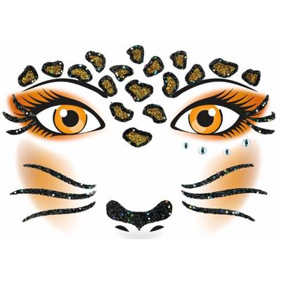 Carnaval Gezicht sticker - luipaard / panter - dieren print - volwassene - themafeest