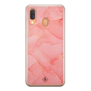 Samsung Galaxy A40 siliconen hoesje - Marmer roze