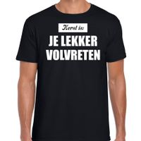 Kerst is: je lekker volvreten Kerst t-shirt / Kerst outfit zwart voor heren